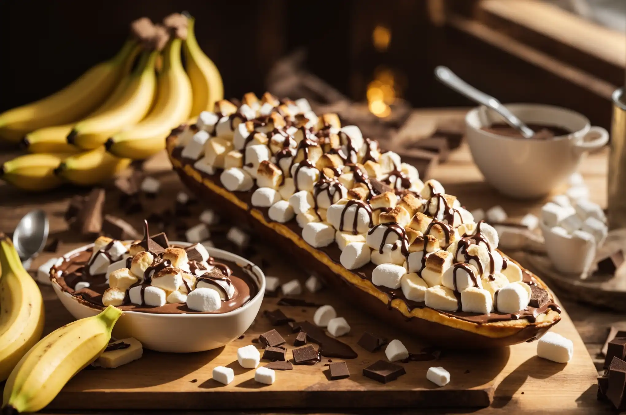 Banana Boats with Chocolate and Marshmallows Recipe