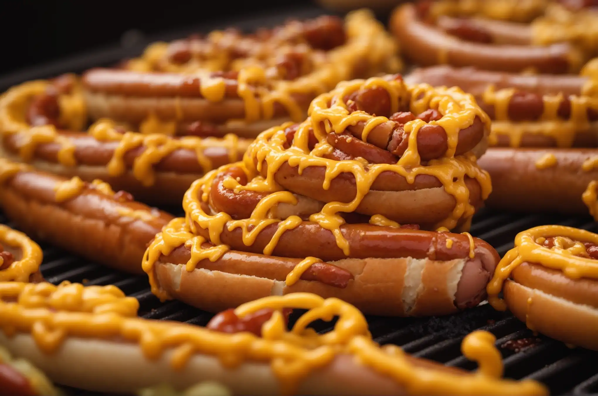 Hot Dog Spirals with Mustard Drizzle Recipe