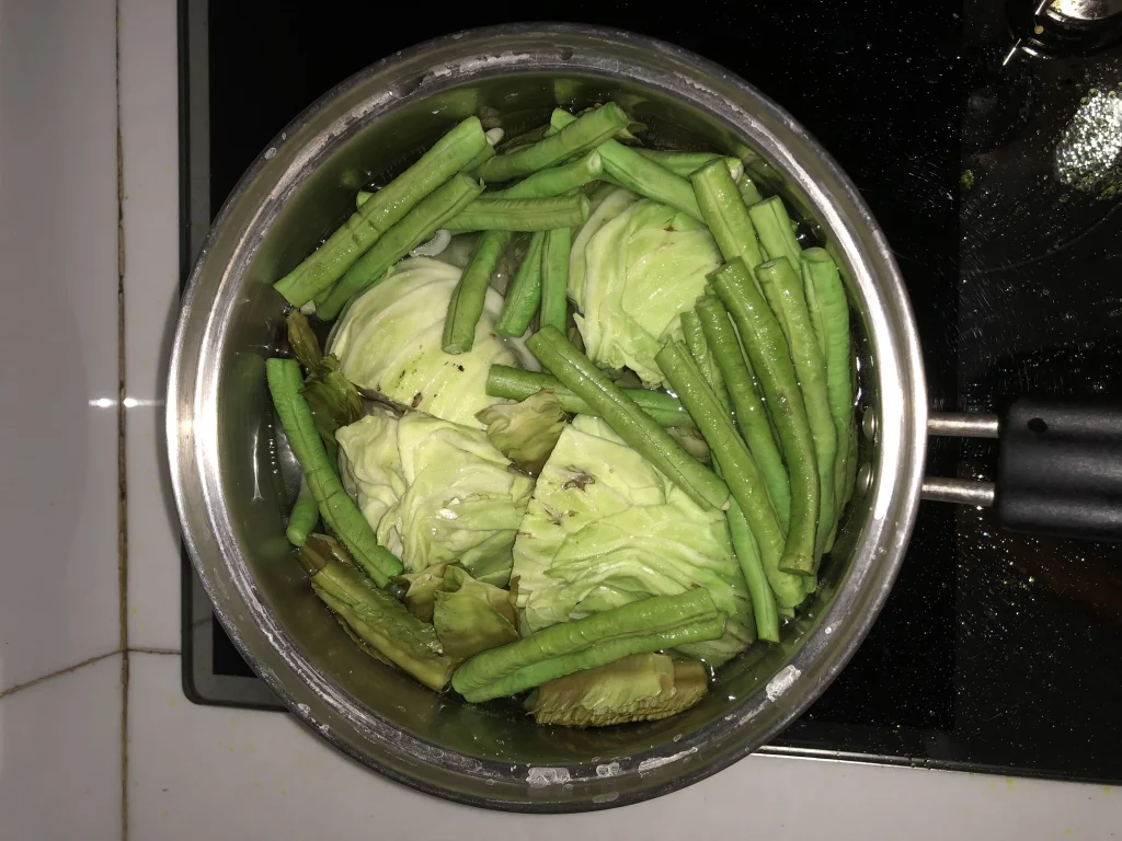 I boiled the vegetables